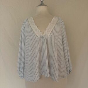 Long sleeve striped blouse